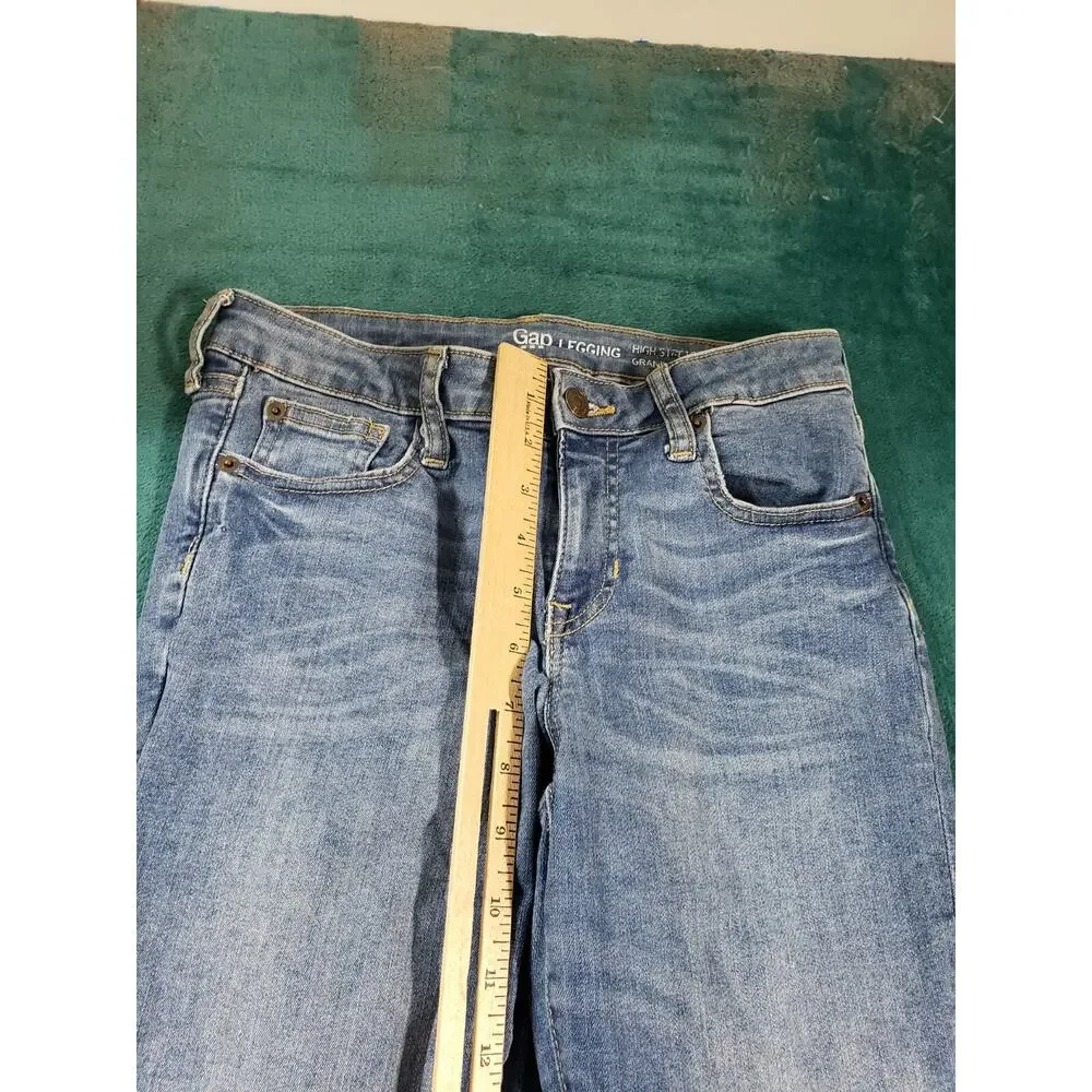 Gap Jeans Size 4 Womens Blue Stretch Pants Ladies Casual Denim Mid Rise Legging - Picture 7 of 12